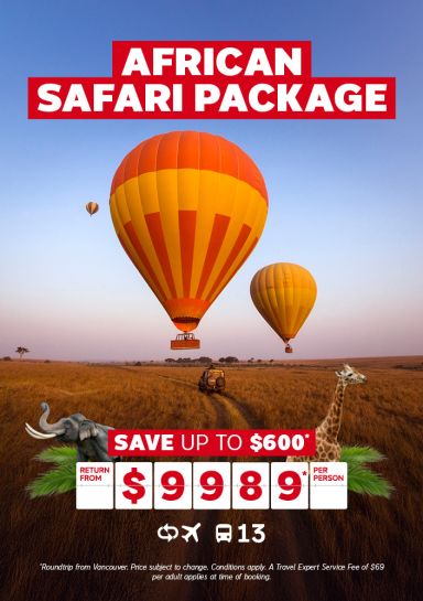African Safari Tour Package - Save up to $600* return from $9989* per person