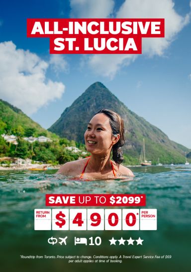 All-inclusive Adults Only St. Lucia package for $4900* per person