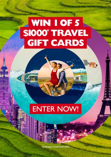 Subscribe now for a chance to win 1 of 5 $1000* travel gift cards!