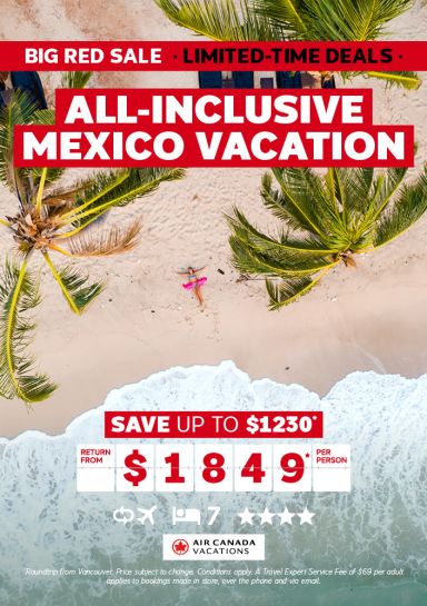 BIG RED DEAL - All-inclusive Mexico vacation for $1849* per person!