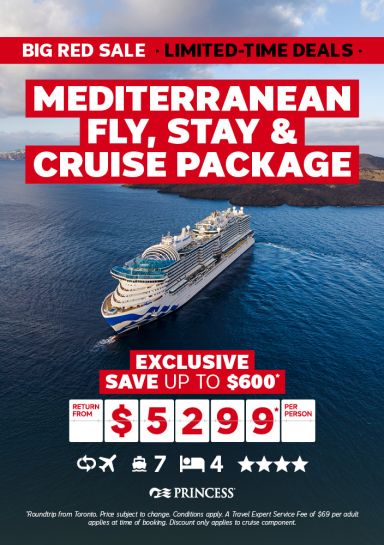 Mediterranean cruise including flights for $5299* per person