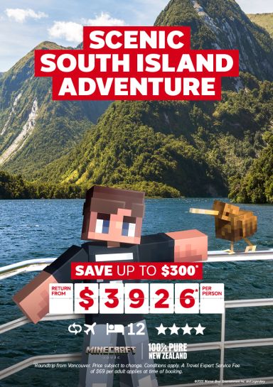 Scenic New Zealand South Island adventure for $3926* per person