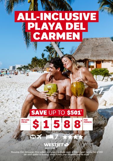 All-inclusive Playa del Carmen package from Vancouver for $1588* per person