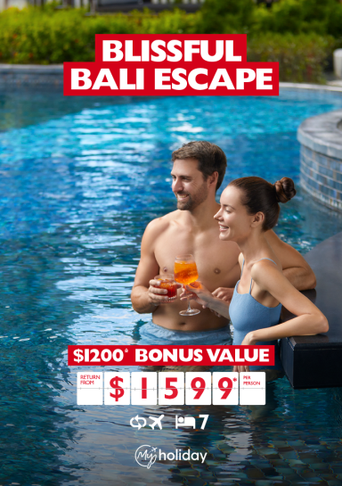 Blissful Bali Escape. $1200* bonus value return from $1599* per person
