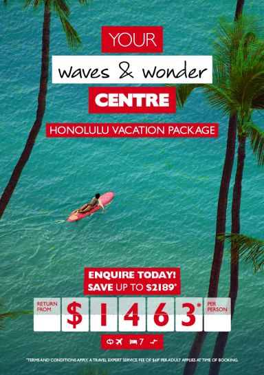 Honolulu vacation package for just $1,463* per person!