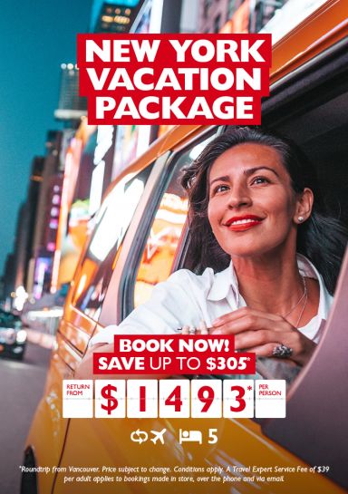 New York vacation package for just $1,493* per person!