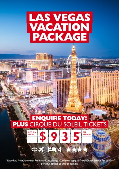 Vegas package with flights for just $935* per person!