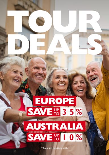 Tour deals on Europe, Australia and more!