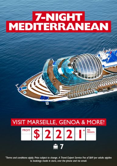 Princess Mediterranean cruise for just $2,221* per person!