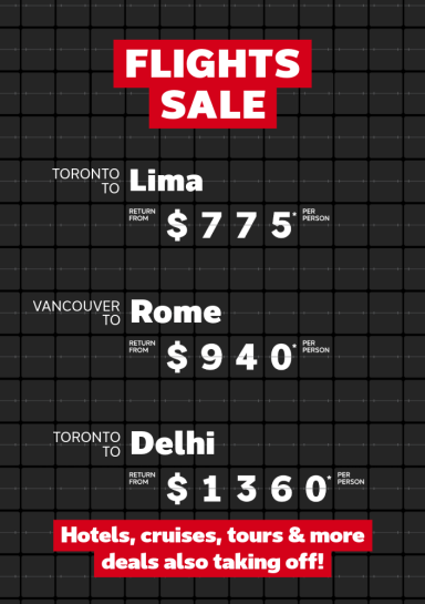 Flight Sale - Oct 20-27