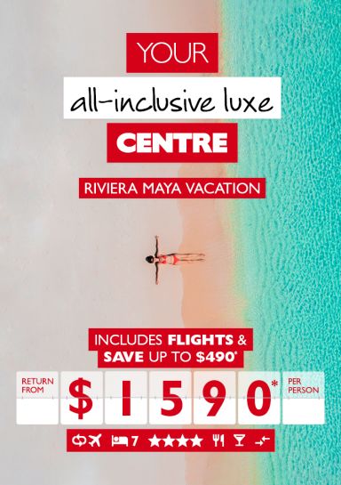 All-inclusive luxe 7 night Riviera Maya vacation return from $1590 per person