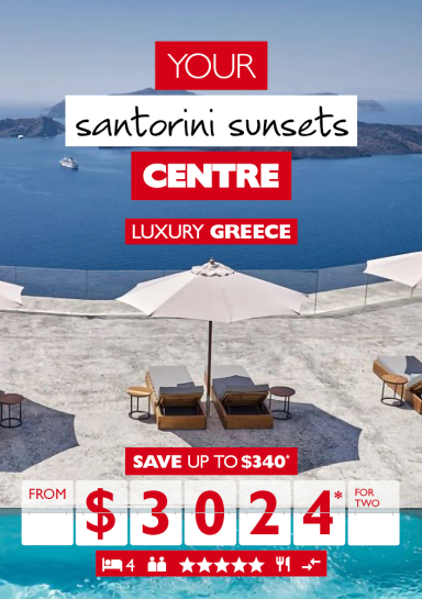 Save Up to $340* and Experience the Luxury of Santorini