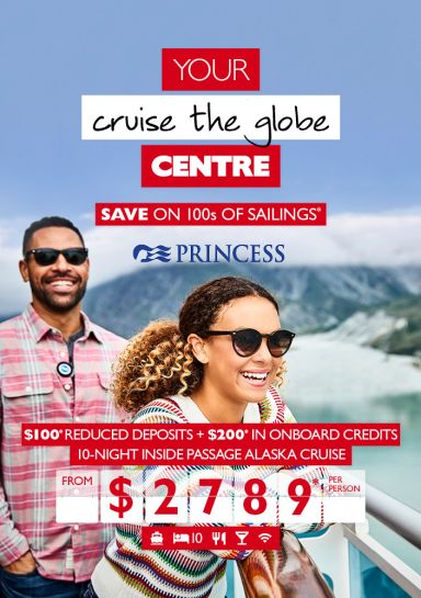 Cruise the globe with Princess - save on 100s of sailings - 10-night Alaska cruise from $2789 per person