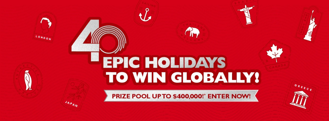 Epic holidays to win Globally! Prize pool up to $400,000. Enter now!