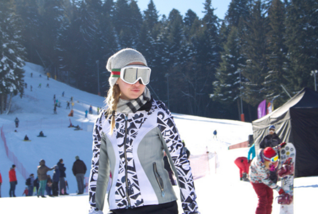 A woman smiles for the camera at the Vitosha-Sofia ski resort.