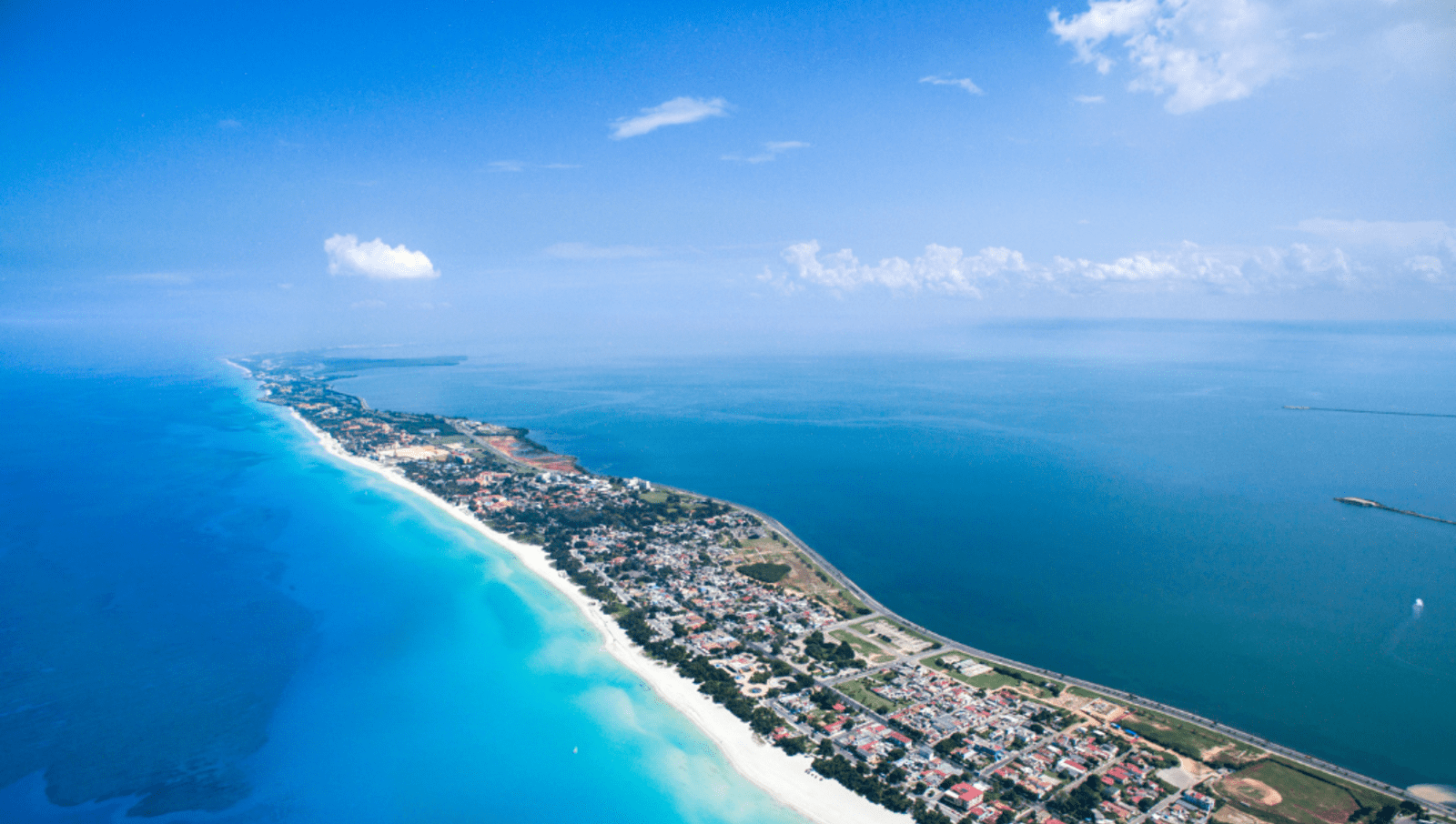 Beach and blue ocean Varadero Penninsula Cuba