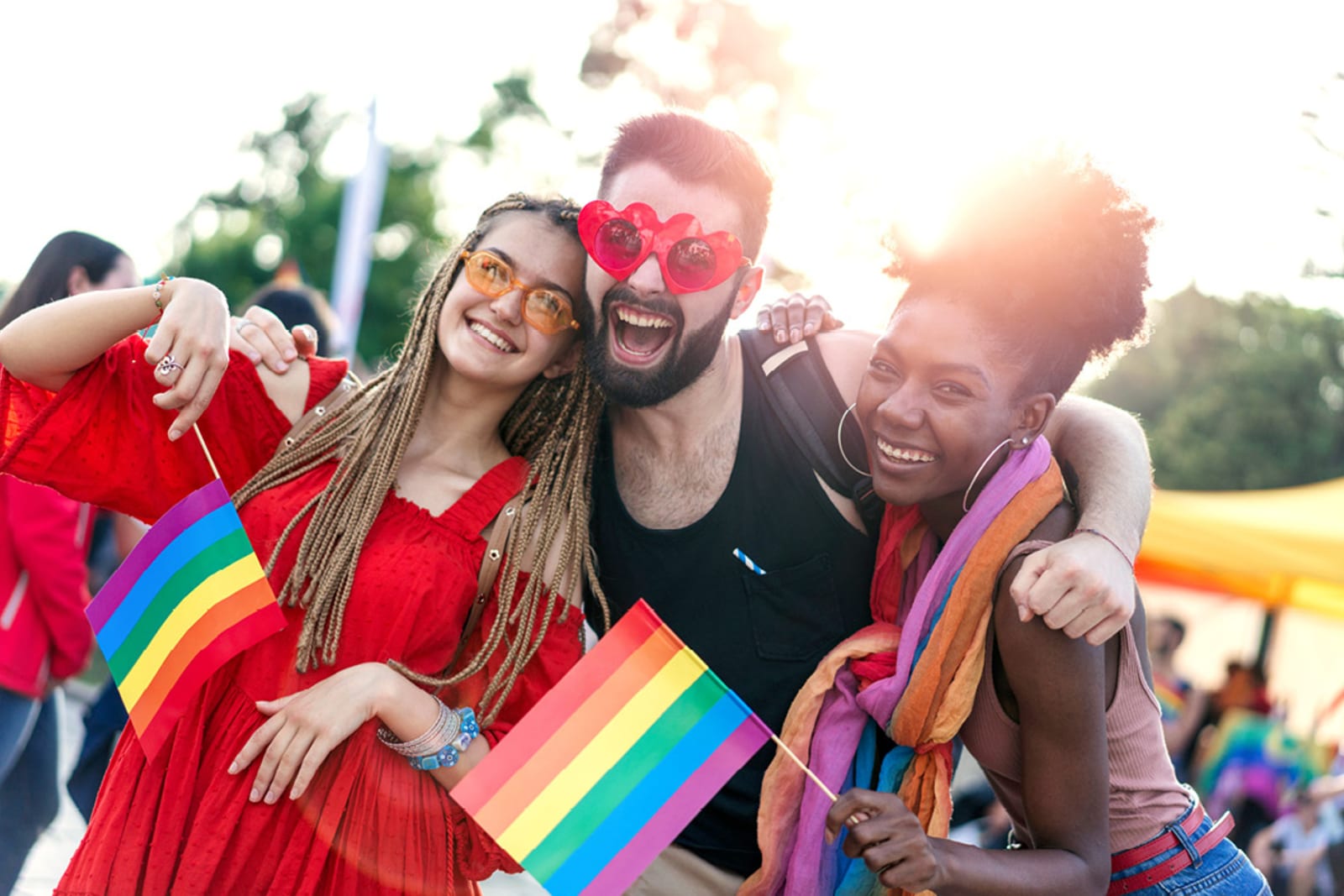 Group of people at a Pride parade