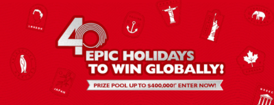 Epic holidays to win Globally! Prize pool up to $400,000. Enter now!