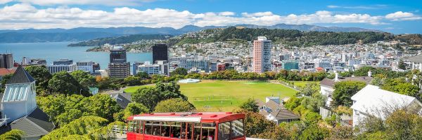 View of Wellington with Cable Car