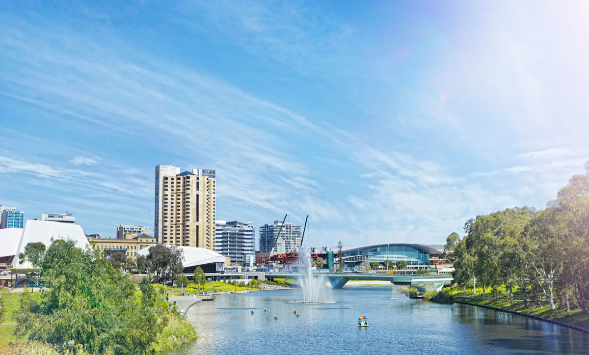 River in Adelaide on sunny day