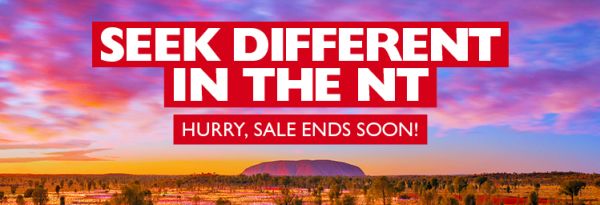 Big Red Sale - seek different in the NT. Top end Wildlife & waterfalls from $999* $2,700* bonus value on Uluru glamping. Darwin family getaway from $2,299*. Hurry, sale ends soon!