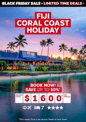 Fiji Coral Coast Holiday. Book now! Save up to 50%* return from $1600* per person