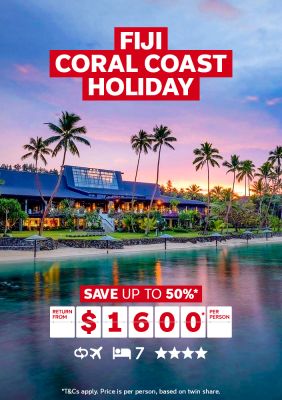 Fiji Coral Coast Holiday. Save up to 50%* return from $1600* per person
