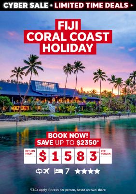 Fiji Coral Coast Holiday. Book now! Save up to $2350* return from $1583* per person