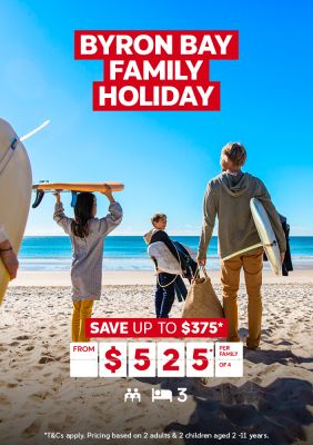 byron bay family holidays save up to $375 from $525 per family of 4