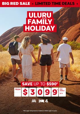 Uluru family holiday. Save up to $590* from $3099* per family of 4