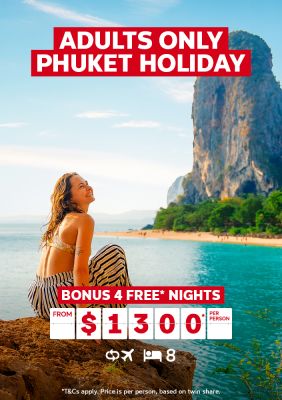 Adults only phuket holiday bonus 4 free nights from $1300 per person