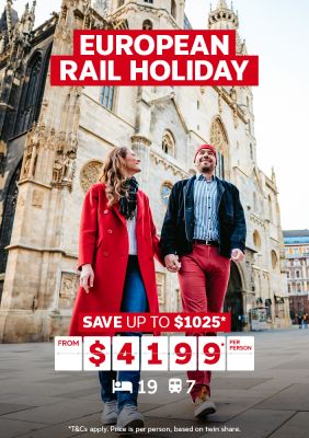 European rail holiday save up to $1025 from $4199 per person