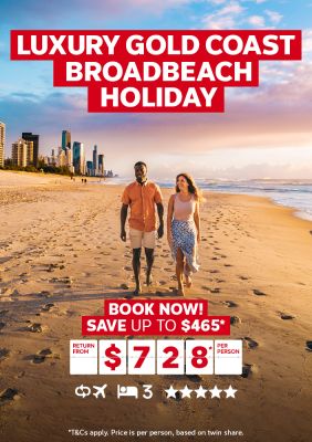 Luxury Gold Coast Broadbeach Holiday. Save up to $465* return from $728* per person