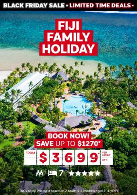 Fiji family holiday. Book now! Save up to $1270* from $3699* per family of 4