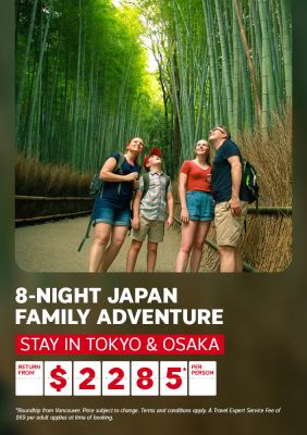 8-night Japan family adventure from $2285* per person | Stay in Tokyo and Osaka