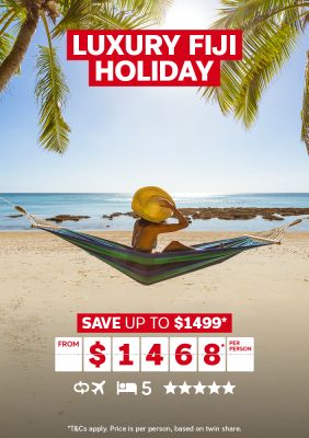 Luxury Fiji Holiday | save up to $1,499* - from $1,468* per person | *T&Cs apply. Price is per person, based on twin share.
