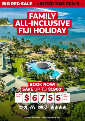 Family all-inclusive Fiji holiday. Book now! Save up to $1900* return from $6755* per family of 4