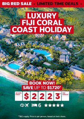 Luxury Fiji coral coast holiday. Book now! Save up to $1720* return from $2223* per person