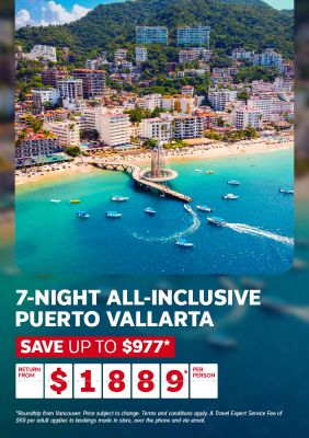 Weekly Deal Tile - WestJet Vacations Package - Puerto Vallarta | August 28-September 4