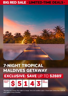 7-night tropical Maldives getaway | Exclusive: Save up to $2889* - Return from Toronto from $5143* per person