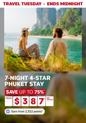 Travel Tuesday: 7-night 4-star Phuket stay, save up to 75%, from $387 per person, ends midnight