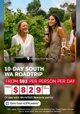 Women enjoying wine tasting in Margaret River Region vineyard for a 10-day South WA roadtrip from $83 per person daily