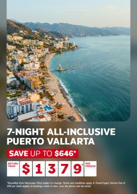7-night all-inclusive Puerto Vallarta from $1379* per person | Save up to $646*