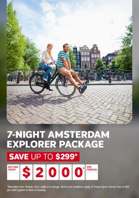 7-night Amsterdam Explorer Package | Save up to $299* | Return from Toronto from $2000*