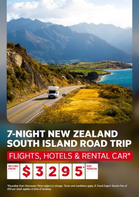 7-night New Zealand South Island road trip from $3295* per person | Includes flights, hotels & rental car*