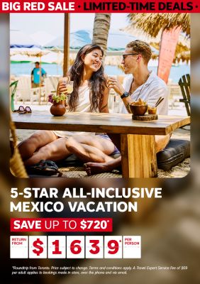 5-Star All-Inclusive Mexico Vacation from $1639* per person | Save up to $720*