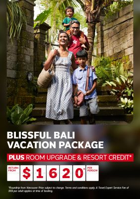 Bali vacation package return from $1620* per person 