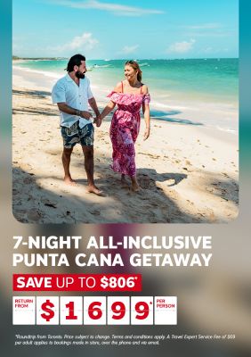 7-night all-inclusive Punta Cana getaway from $1699* per person | Save up to $806*