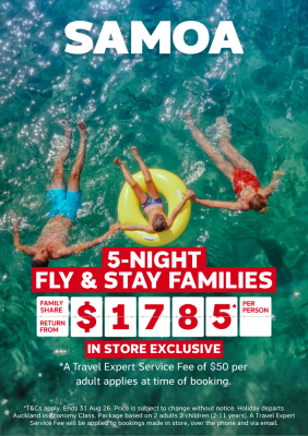 Samoa | 5-Night Fly & Stay Famlies