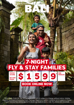 BALI - 7-NIGHT FLY & STAY FAMILIES